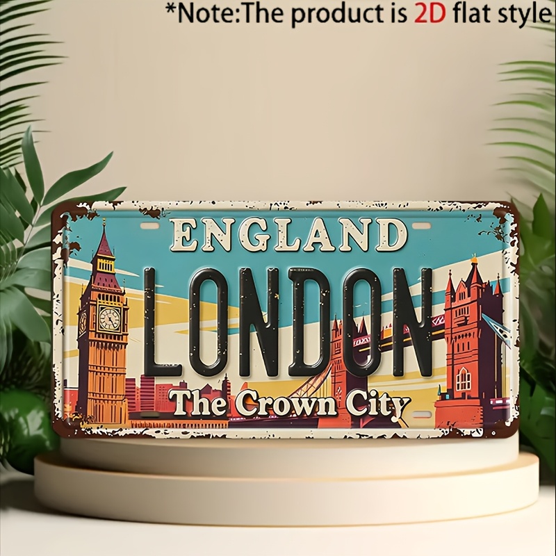 Home Office England - ロンドン イングランド ザ クラウン シティ ブリキ看板