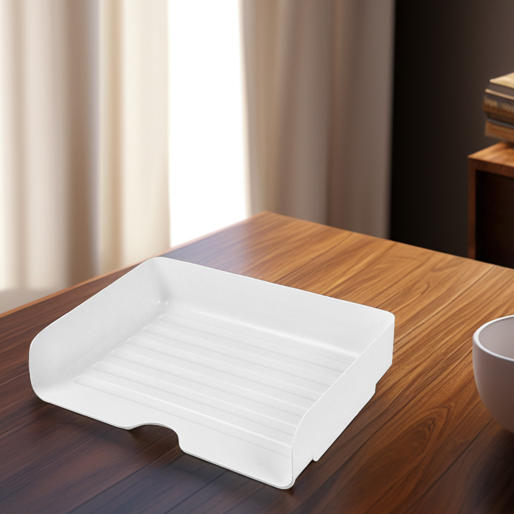 4個セット スタッカブル ファイルオーガナイザー ホワイト  - Letter Tray Desk のレビューと価格
