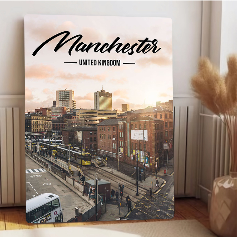 マンチェスタースカイライン英国メタルウォールアート - 都市 - Home Office Uk のレビューと価格