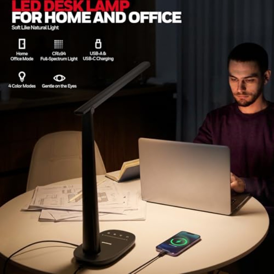 ホームオフィス用LEDデスクランプ、目に優しい調光可能な読書 - Home Office Desk のレビューと価格