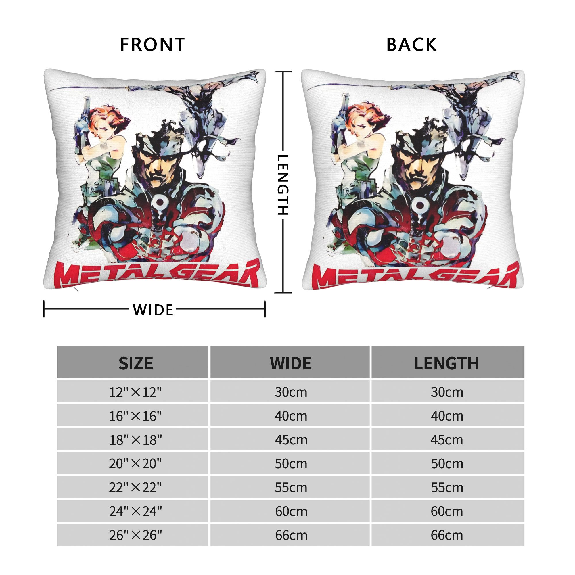 枕カバーメタルギアソリッド MGS ゲーム正方形枕カバーオフ - Home Office Gear のレビューと価格