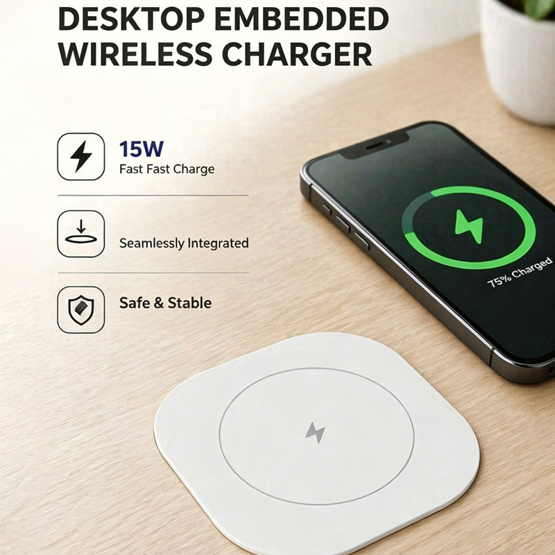 15W内蔵ワイヤレス充電器埋め込み式デスクトップ充電ステーシ - Home Office Uk のレビューと価格