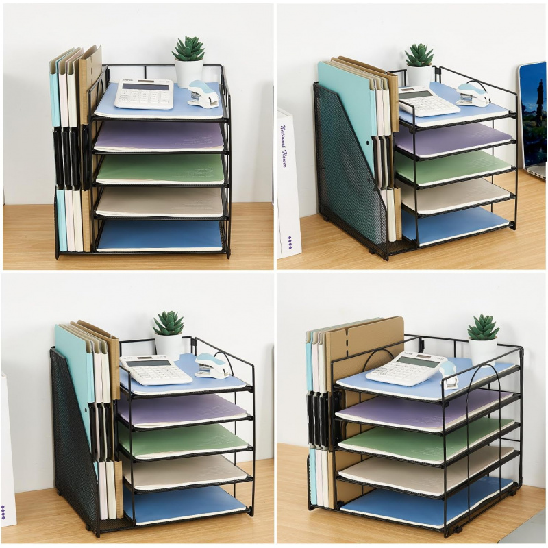5段多層ファイルラックオフィスデスクトップドキュメントオーガ - Letter Tray Desk のレビューと価格