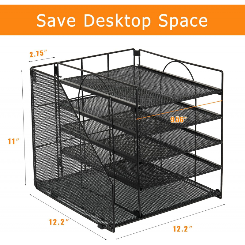 5段多層ファイルラックオフィスデスクトップドキュメントオーガ - Letter Tray Desk のレビューと価格