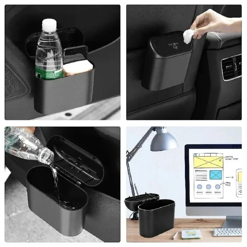 車用ゴミ箱（蓋付き）3ロールのゴミ袋 車のドア/シートバック - Home Office Call Center のレビューと価格
