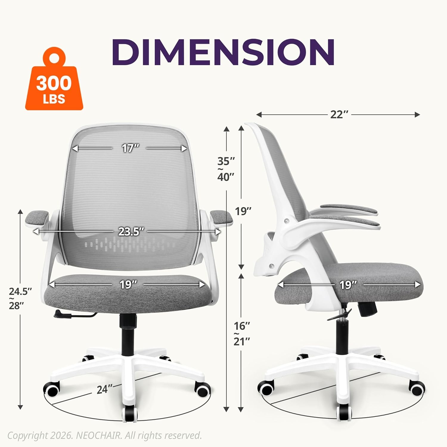 人間工学に基づいたメッシュオフィスチェア、ランバーサポート付 - Home Office Desk のレビューと価格