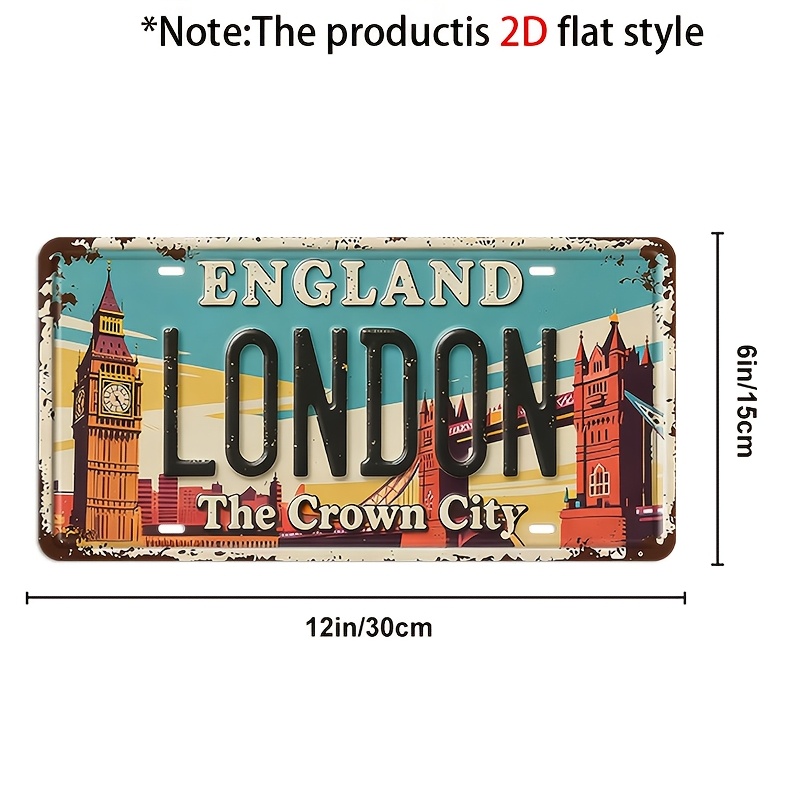 ロンドン イングランド ザ クラウン シティ ブリキ看板 - - Home Office England のレビューと価格