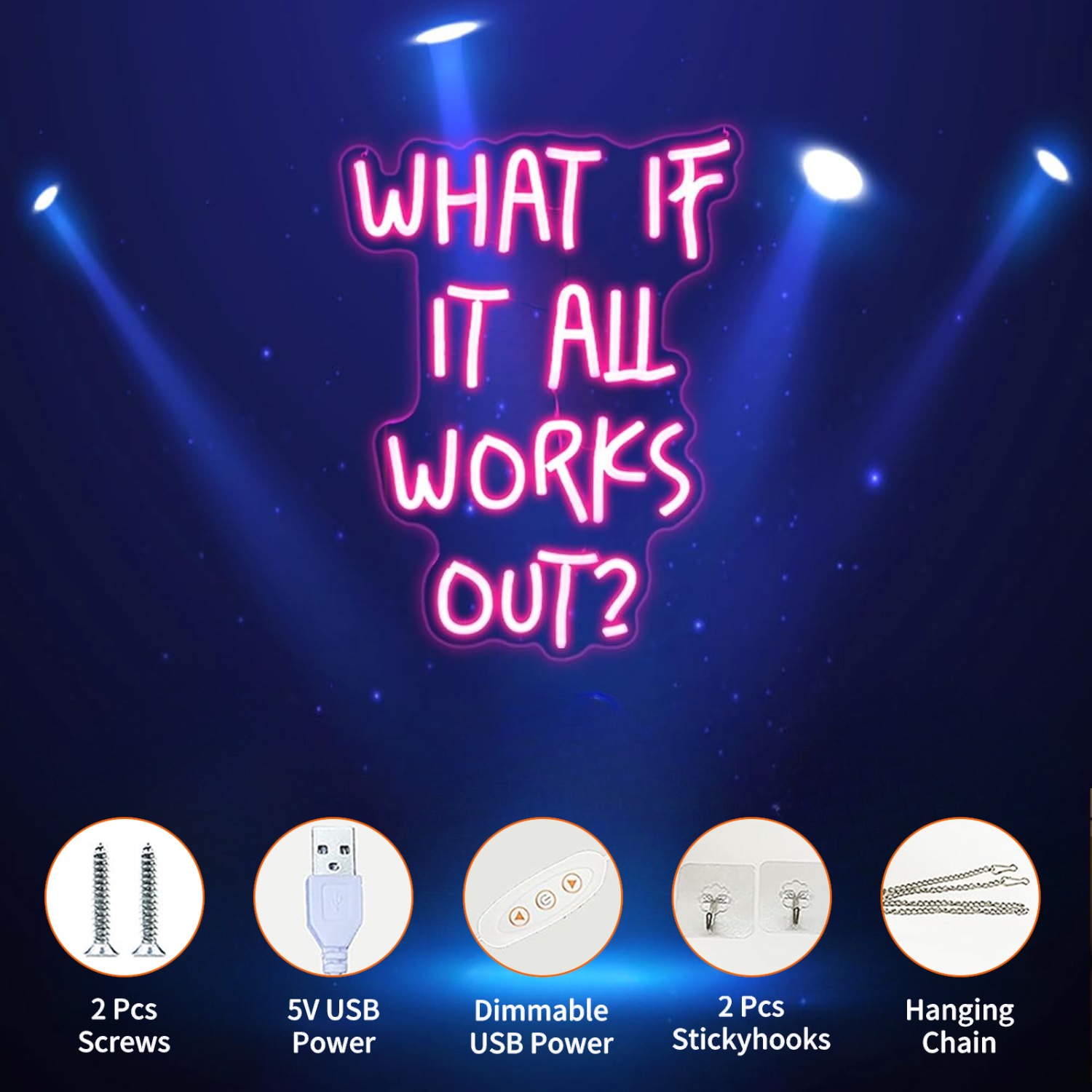 もし全部うまくいくならどうでしょうか？ ネオンサイン LED - Home Office What Is It のレビューと価格