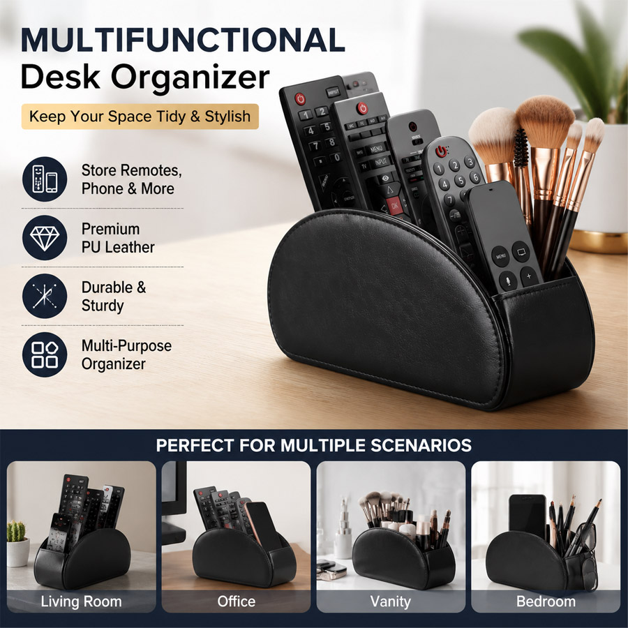 1個入り 5グリッドPUレザーデスクトップオーガナイザー、リ - Home Office Call Center のレビューと価格
