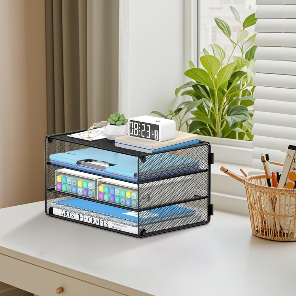 3段メッシュレタートレイ、デスク用、A4用紙、郵便物、フォル - Letter Tray Desk のレビューと価格