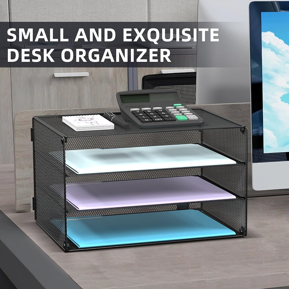 3段メッシュレタートレイ、デスク用、A4用紙、郵便物、フォル - Letter Tray Desk のレビューと価格