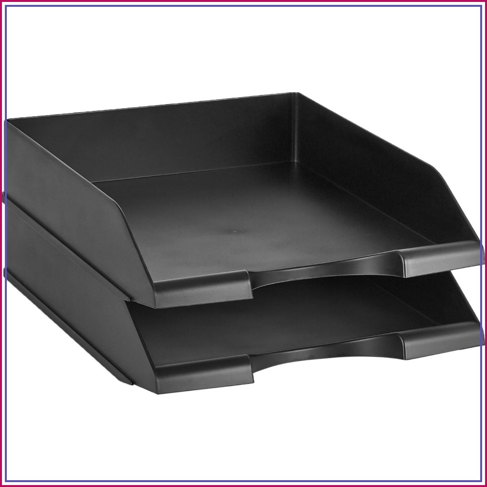 積み重ね可能なデスクオーガナイザー、2パックレタートレイ（書 - Letter Tray Desk のレビューと価格