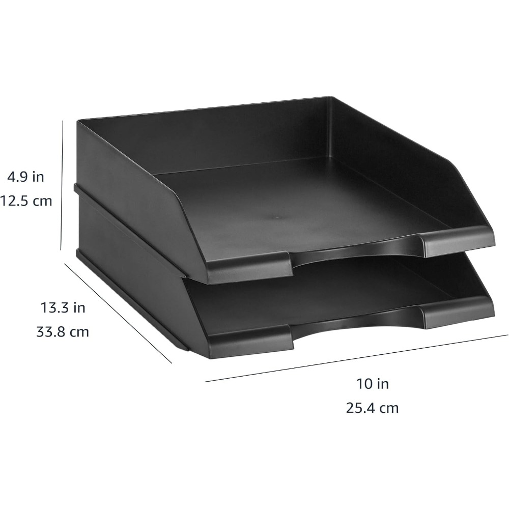 積み重ね可能なデスクオーガナイザー、2パックレタートレイ（書 - Letter Tray Desk のレビューと価格